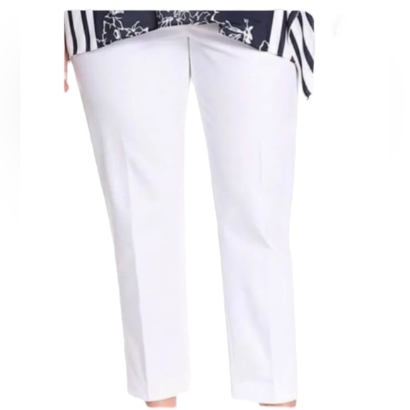 NEW Lane Bryant White Ankle Pant Trousers Dressy Size 26 WITH FLAW** - Picture 1 of 13